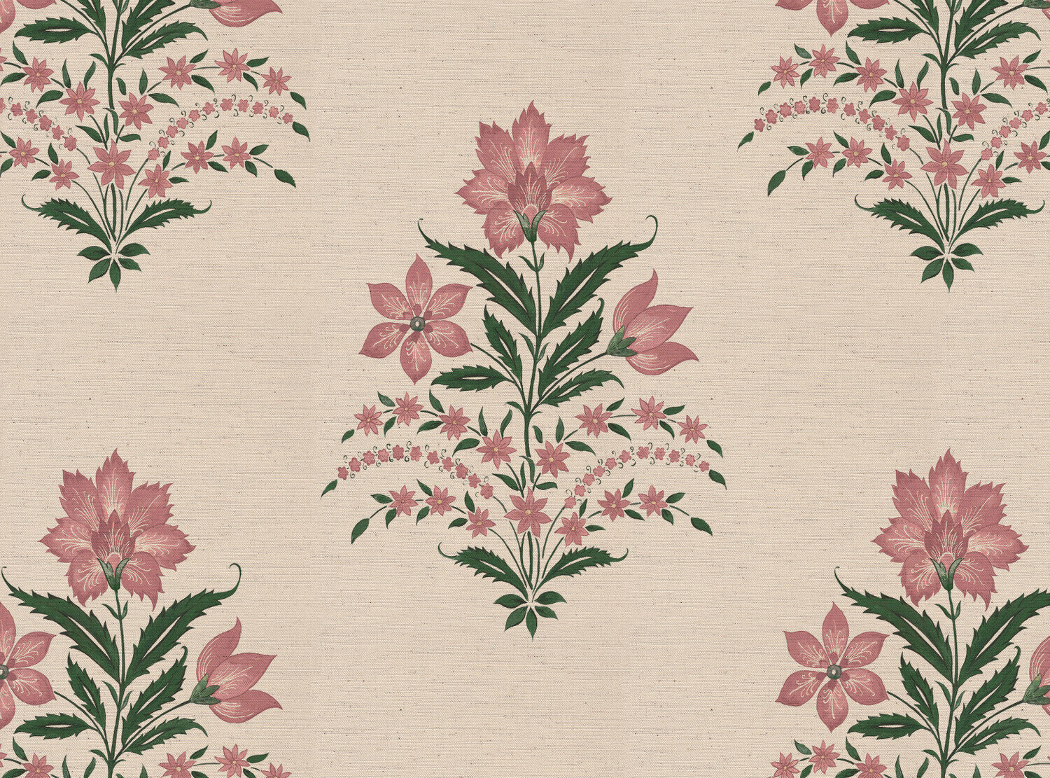 CW: Soft pink and racing green | BASE: Natural Luxury Linen