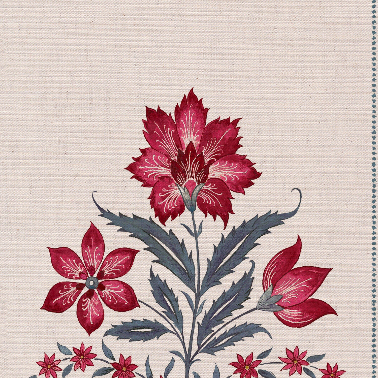 CW: Pinky red and grey blue | BASE: Mercia Linen | HERO