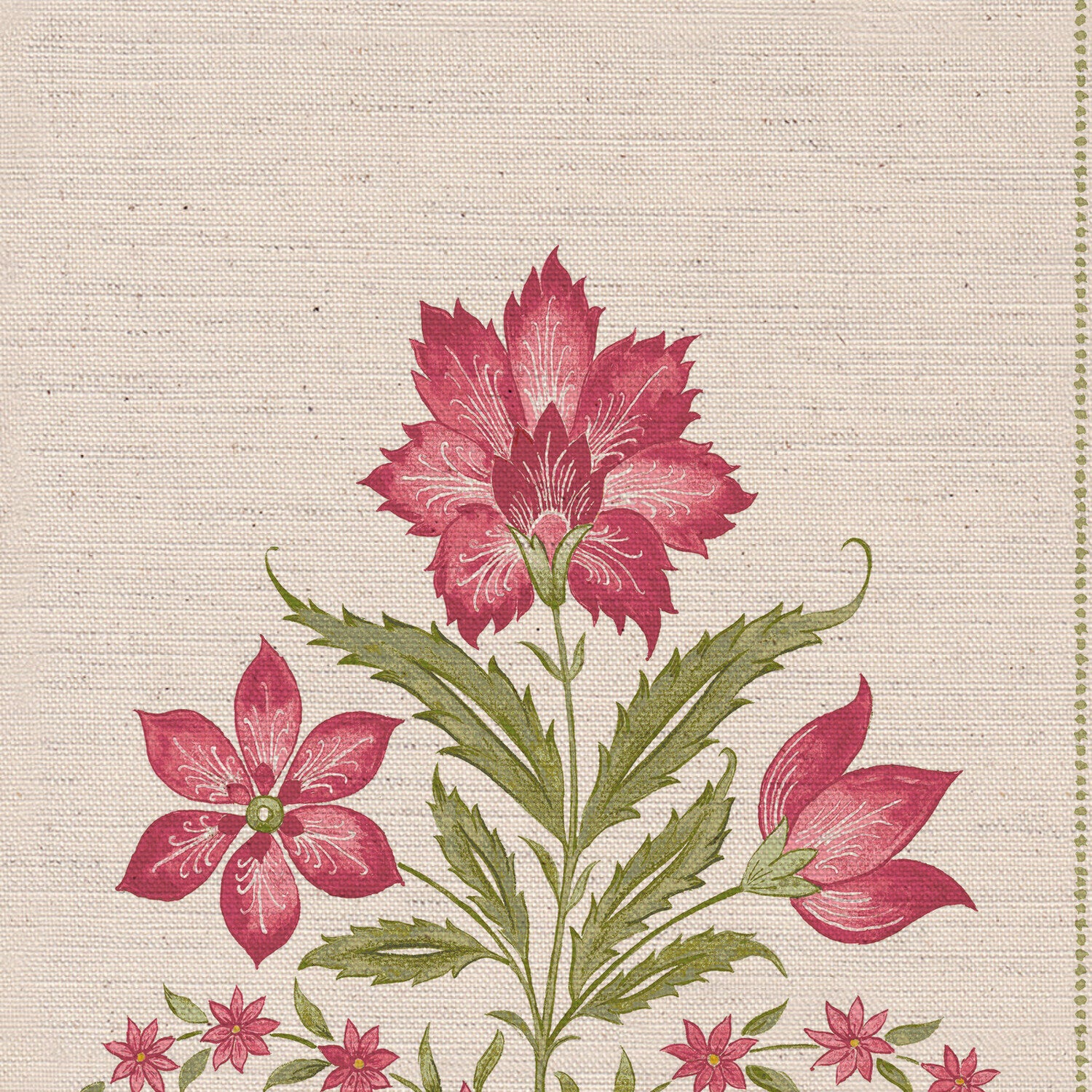 CW: Pink rouge and green | BASE: Natural Luxury Linen | HERO
