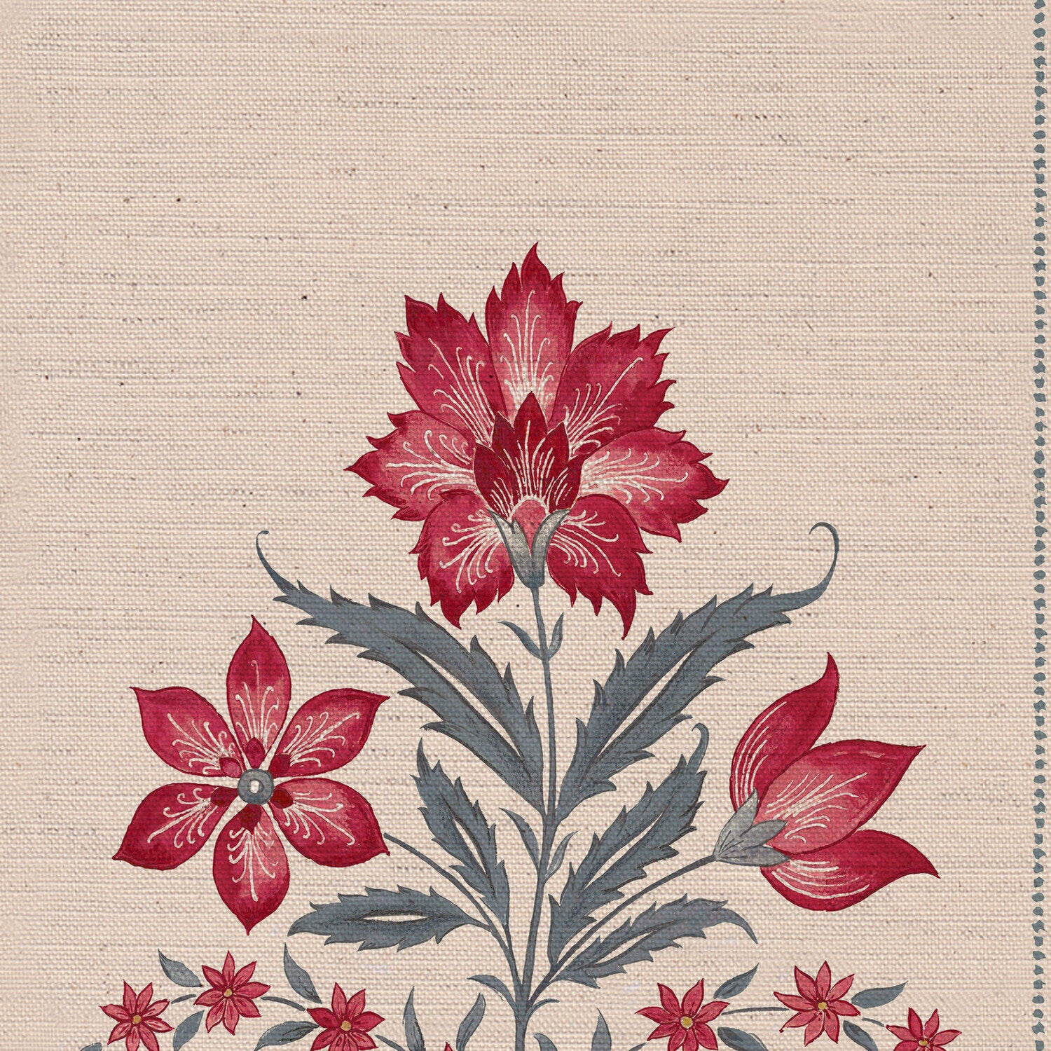 CW: Warm red and grey blue | BASE: Natural Luxury Linen | HERO