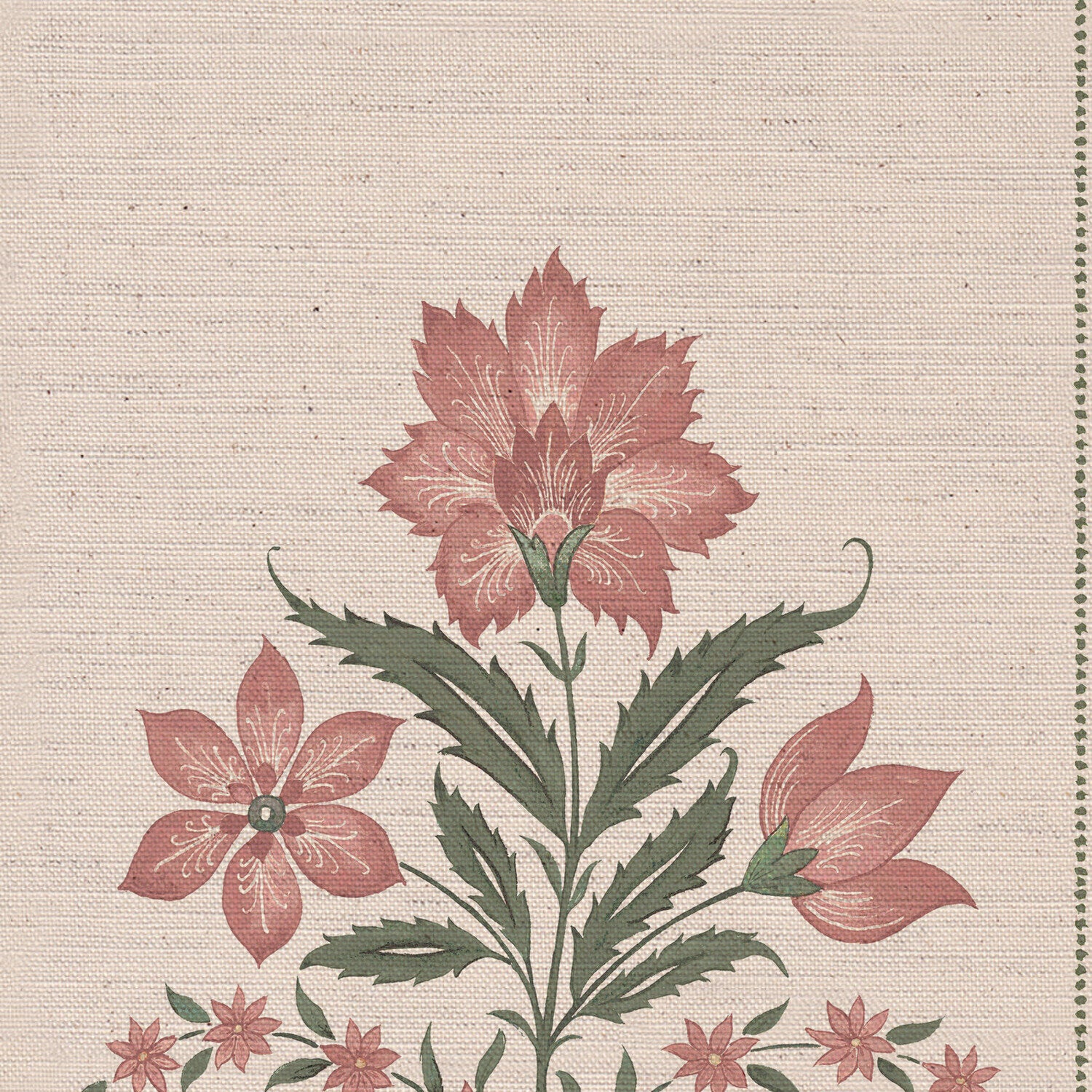 CW: Soft putty pink and grey green | BASE: Natural Luxury Linen | HERO