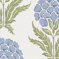 Soft cornflower blue and green