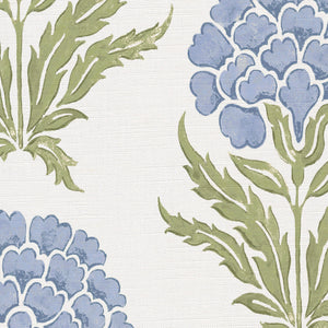 Soft cornflower blue and green