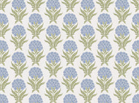Soft cornflower blue and green