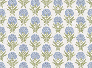 Soft cornflower blue and green