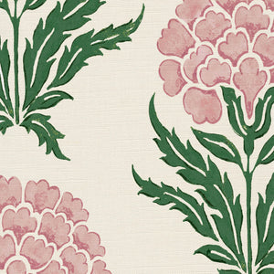 Soft pink and racing green