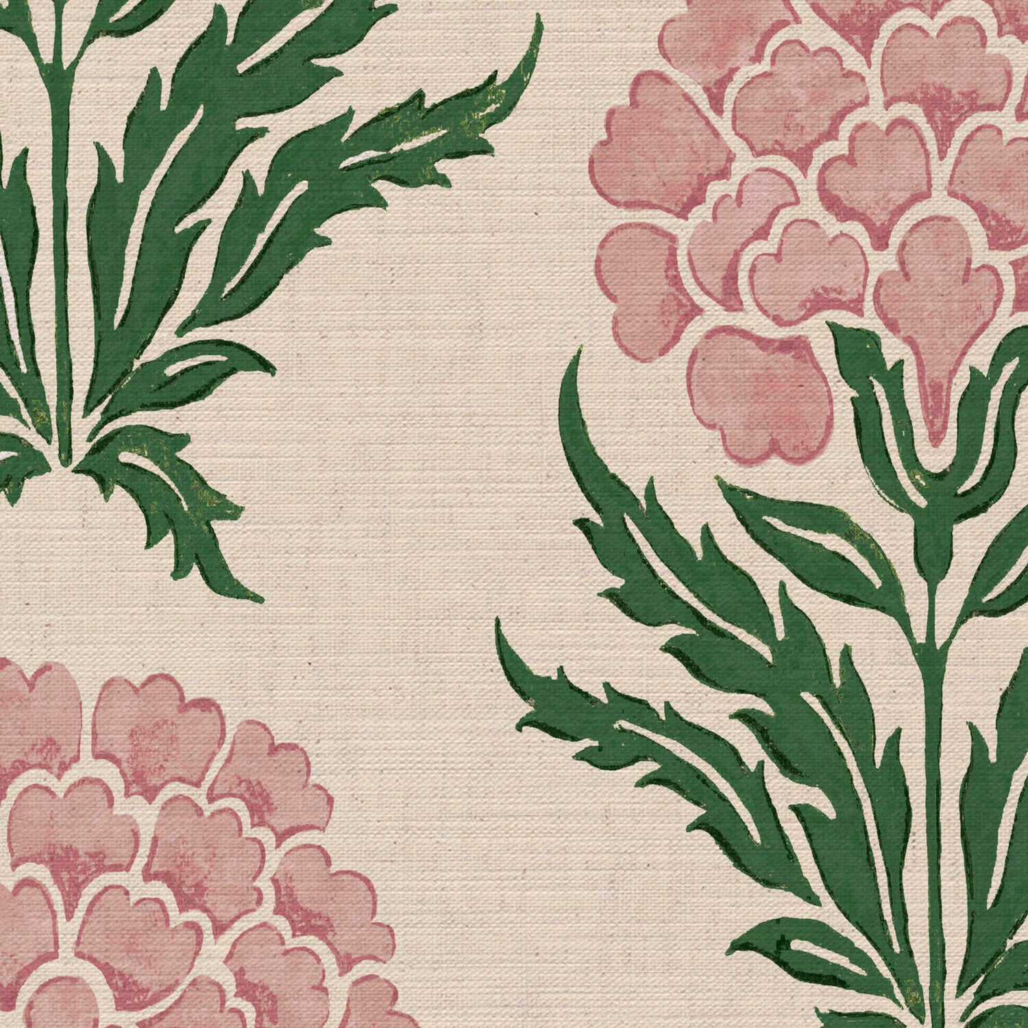 CW: Soft pink and racing green | BASE: Mercia Linen | HERO