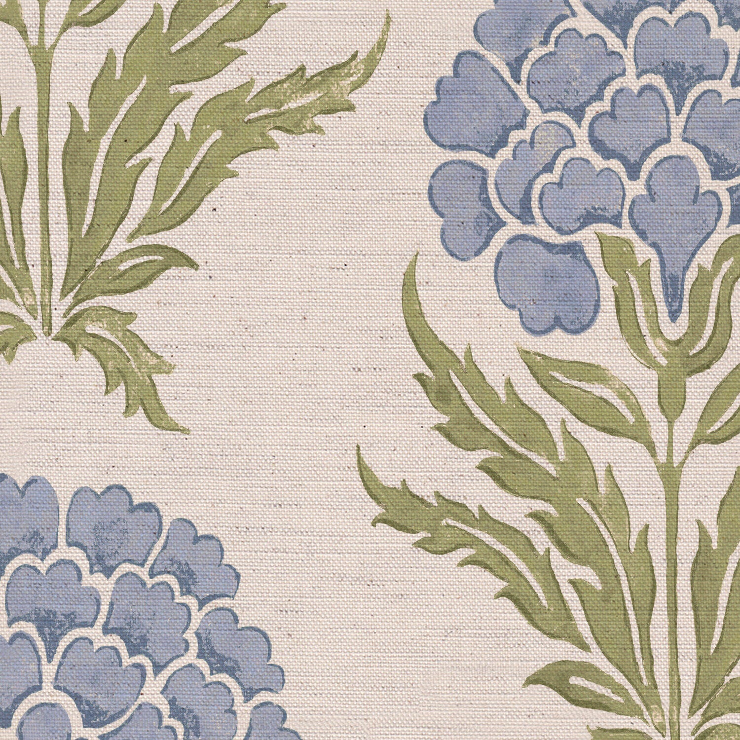 CW: Soft cornflower blue and green | BASE: Natural Luxury Linen | HERO