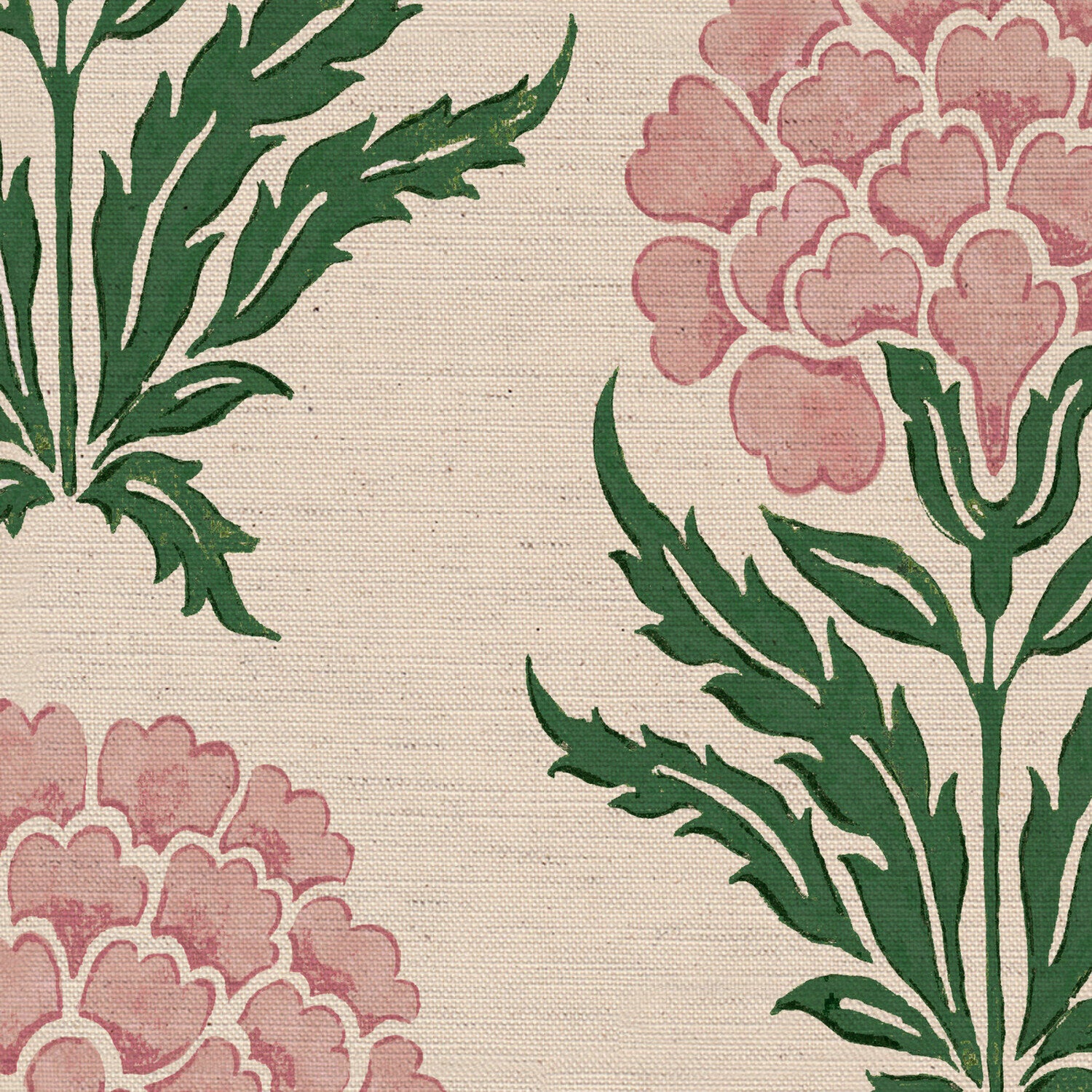 CW: Soft pink and racing green | BASE: Natural Luxury Linen | HERO