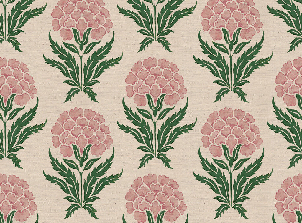 CW: Soft pink and racing green | BASE: Natural Luxury Linen