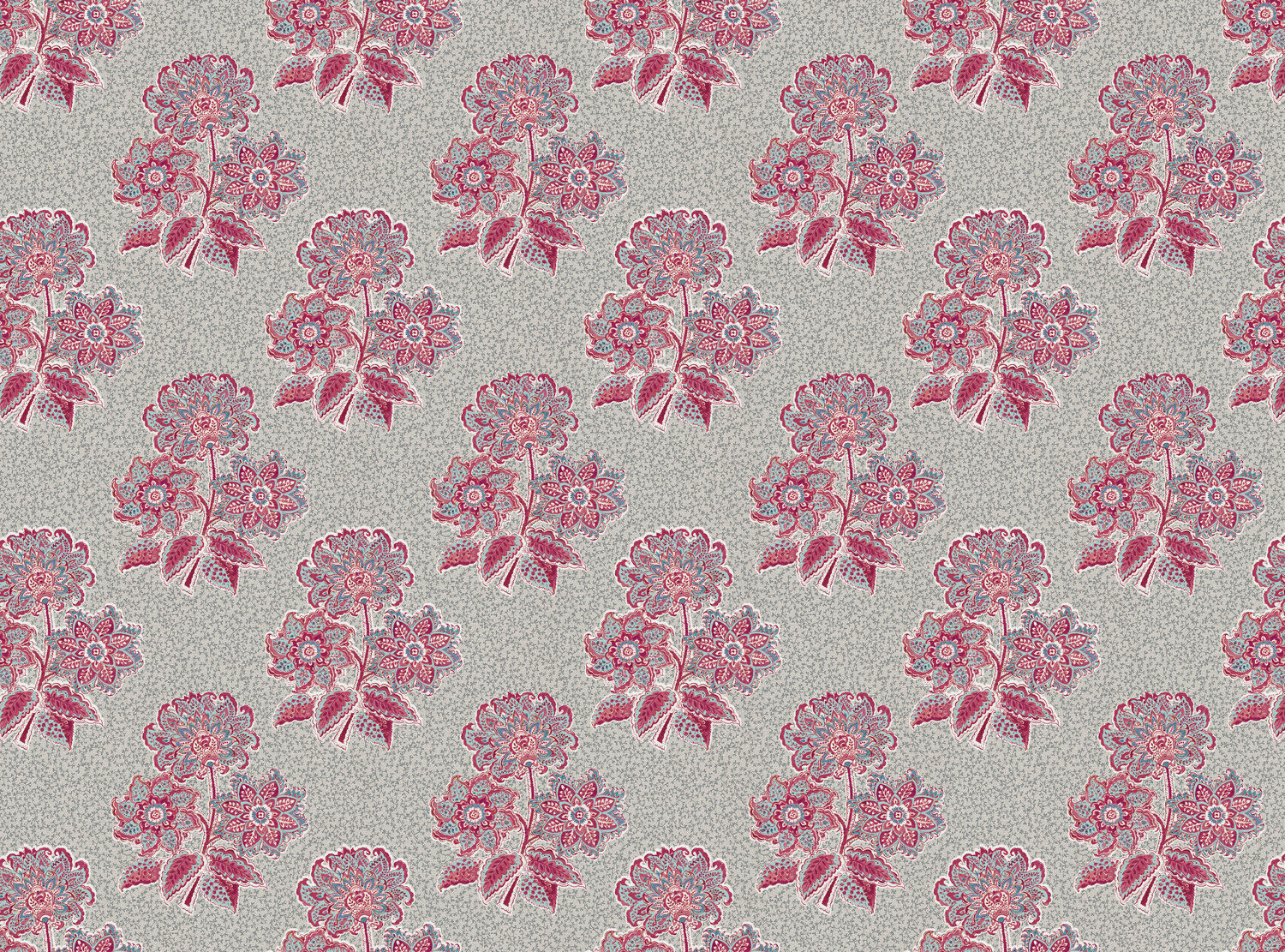 CW: Pinky red and blue with grey blue intricate background | BASE: Luxury Linen