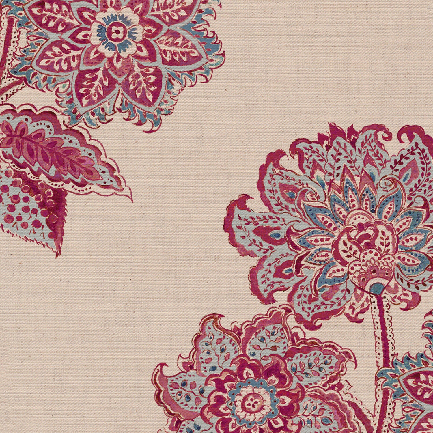 CW: Deep pink and blue | BASE: Mercia Linen | HERO