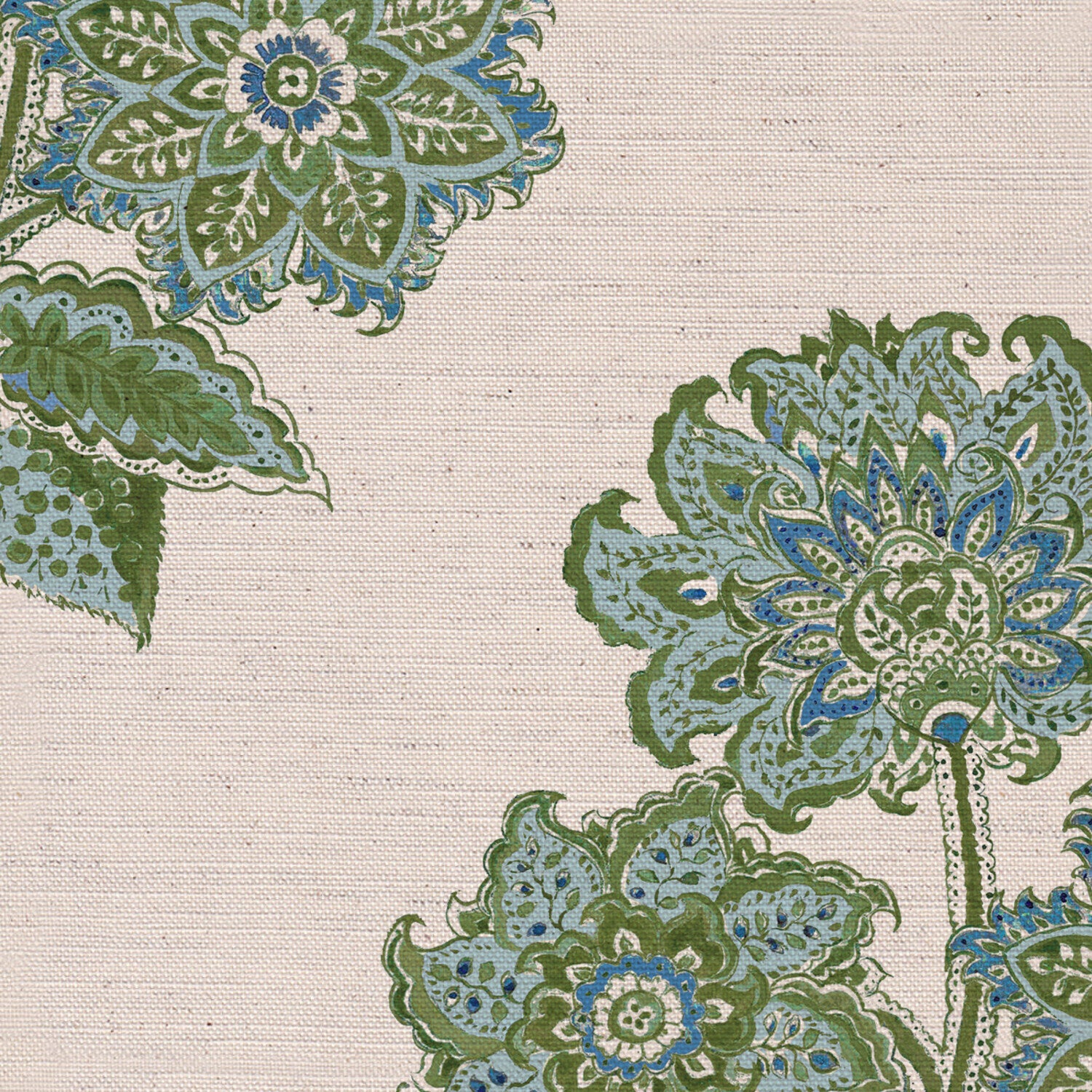 CW: Blue and moss green | BASE: Natural Luxury Linen | HERO