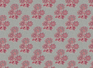 Pinky red and blue with blue intricate background