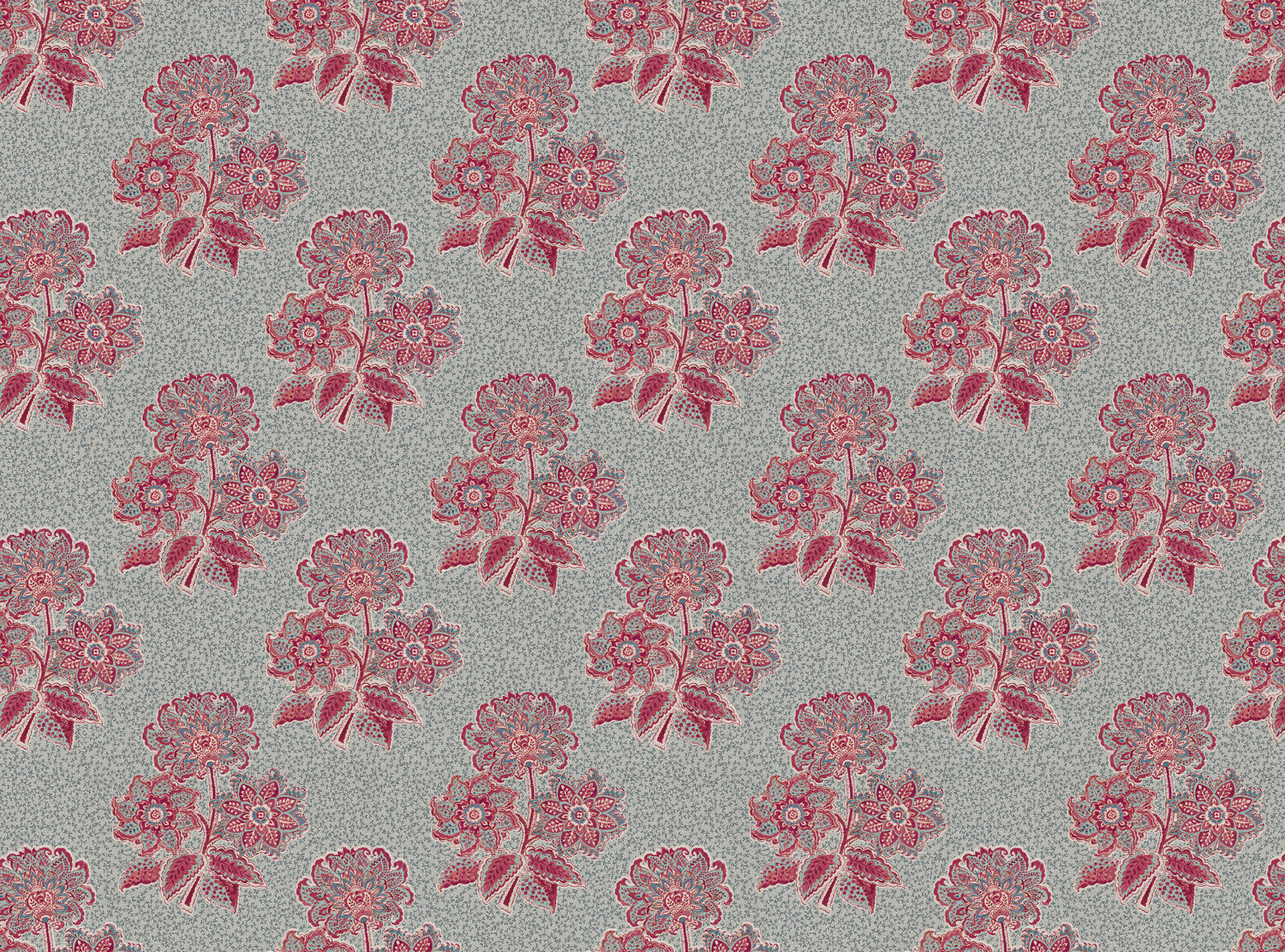 CW: Pinky red and blue with blue intricate background | BASE: Natural Luxury Linen
