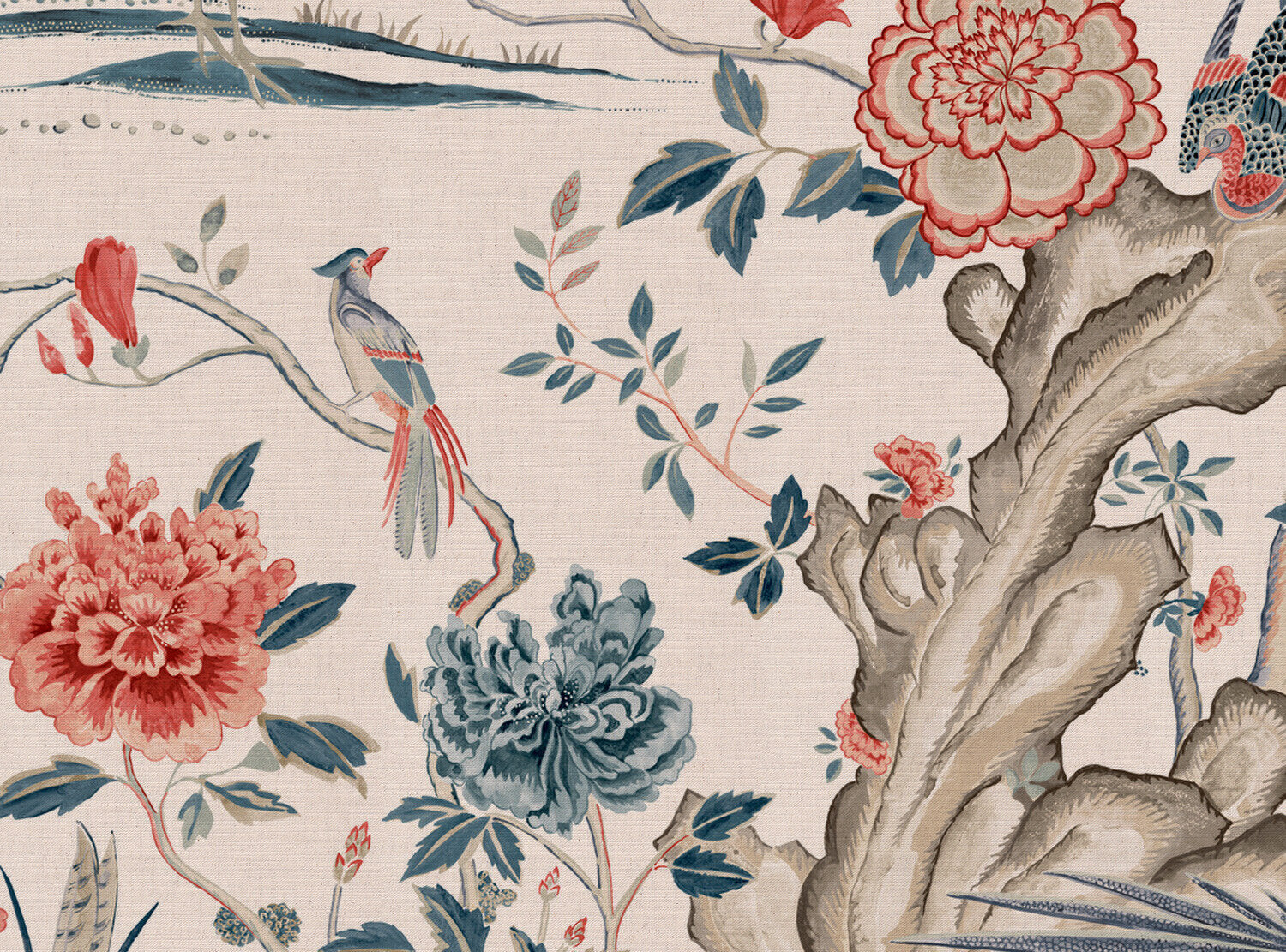 CW: Coral and grey blue | BASE: Mercia Linen
