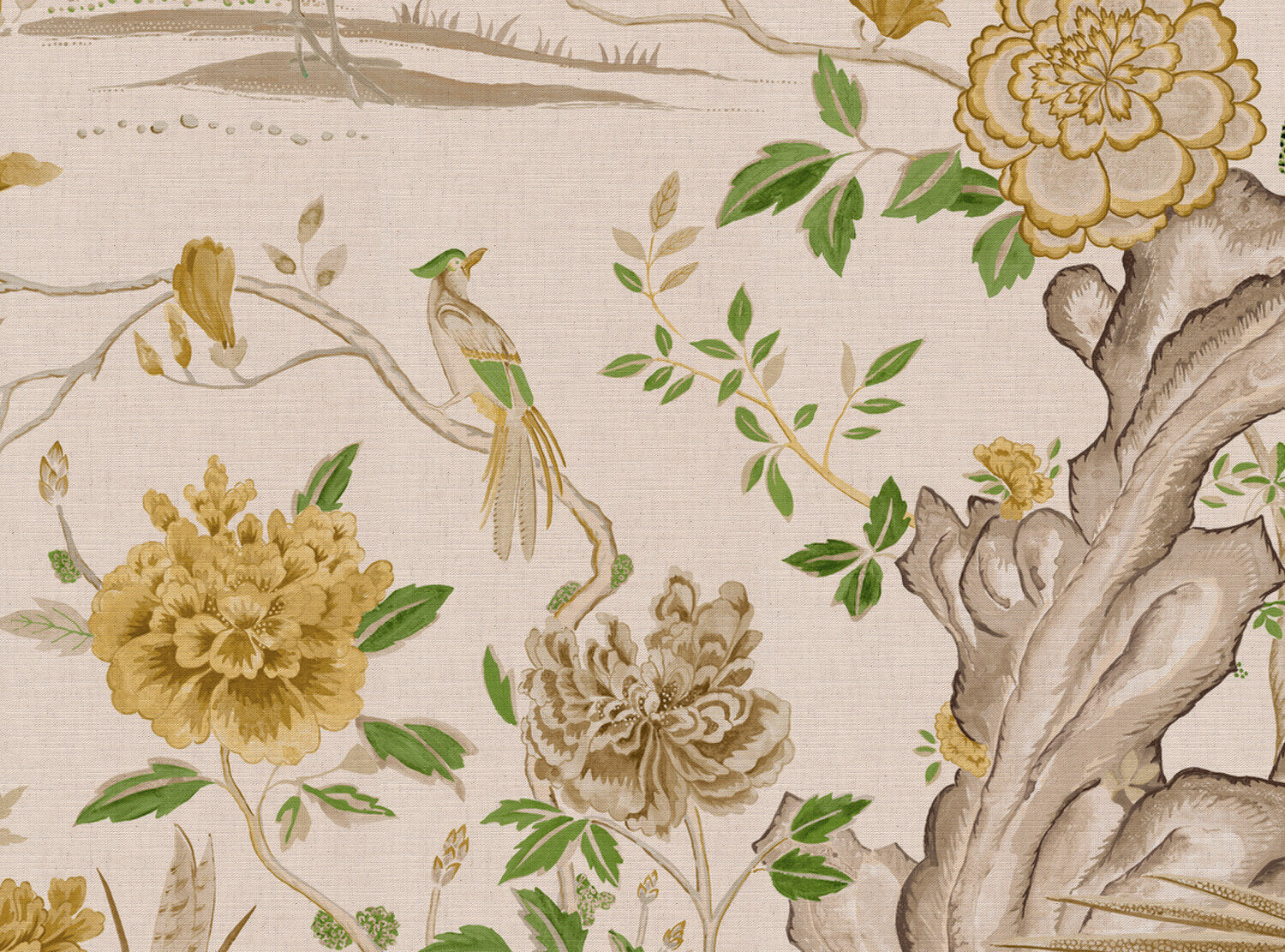CW: Yellow and green light ground | BASE: Mercia Linen