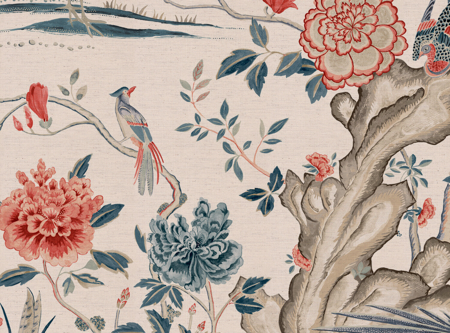 CW: Coral and grey blue | BASE: Natural Luxury Linen