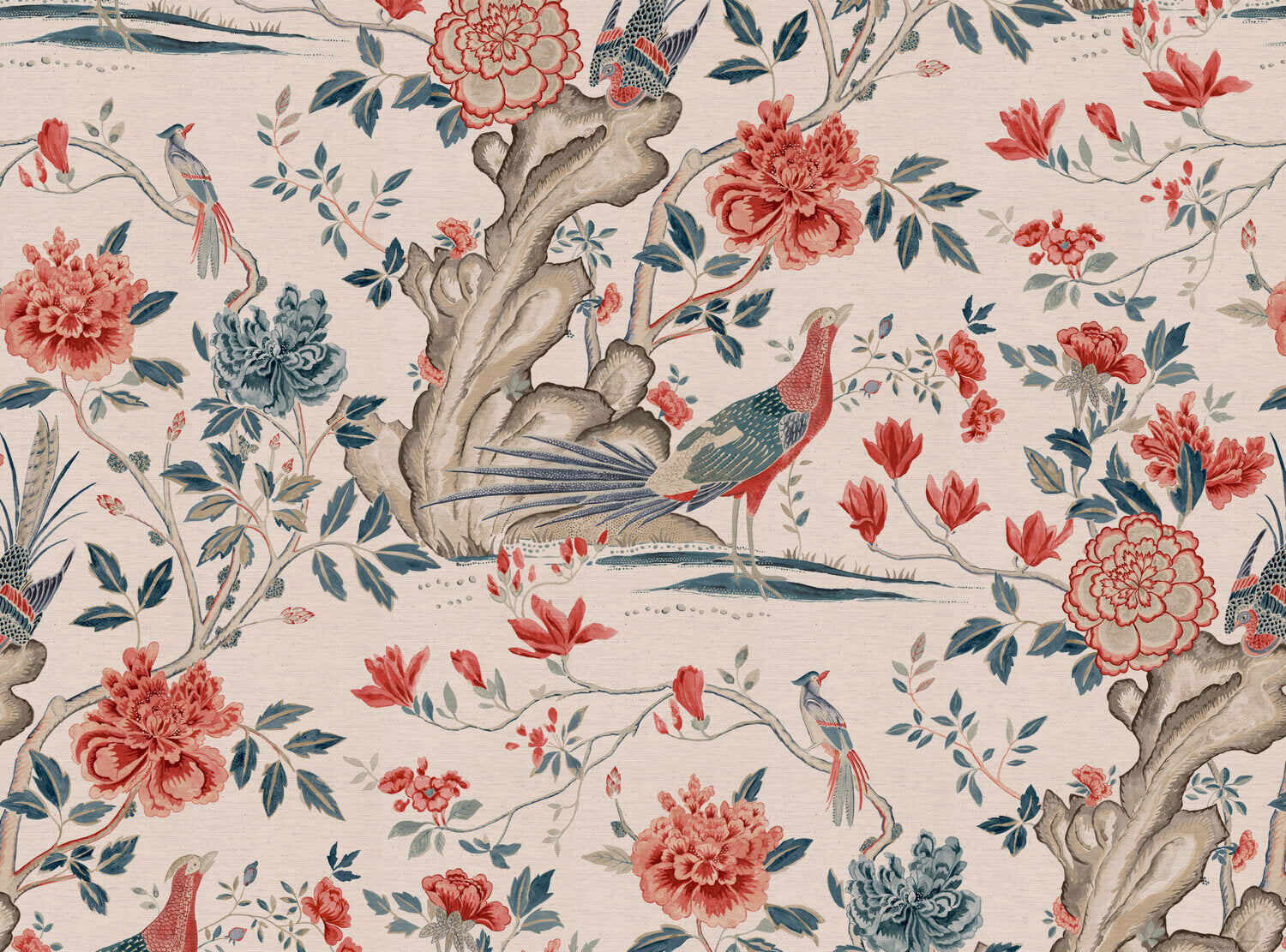 CW: Coral and grey blue | BASE: Natural Luxury Linen