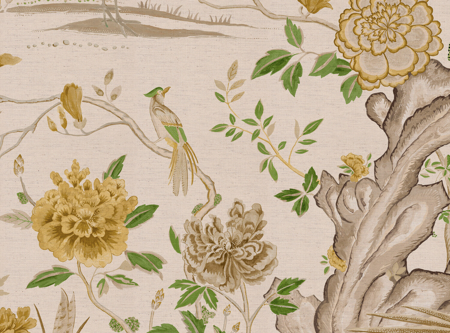CW: Yellow and green light ground | BASE: Natural Luxury Linen