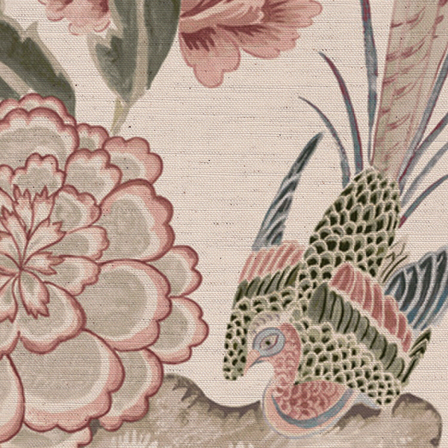 CW: Soft putty pink and grey green | BASE: Natural Luxury Linen | HERO