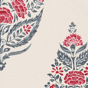 Warm red and grey blue