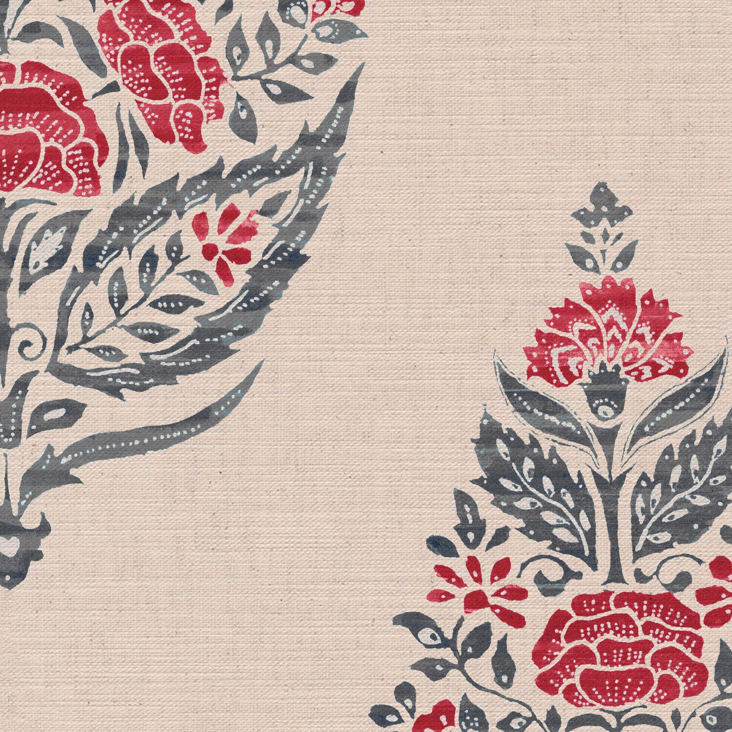 CW: Warm red and grey blue | BASE: Mercia Linen | HERO