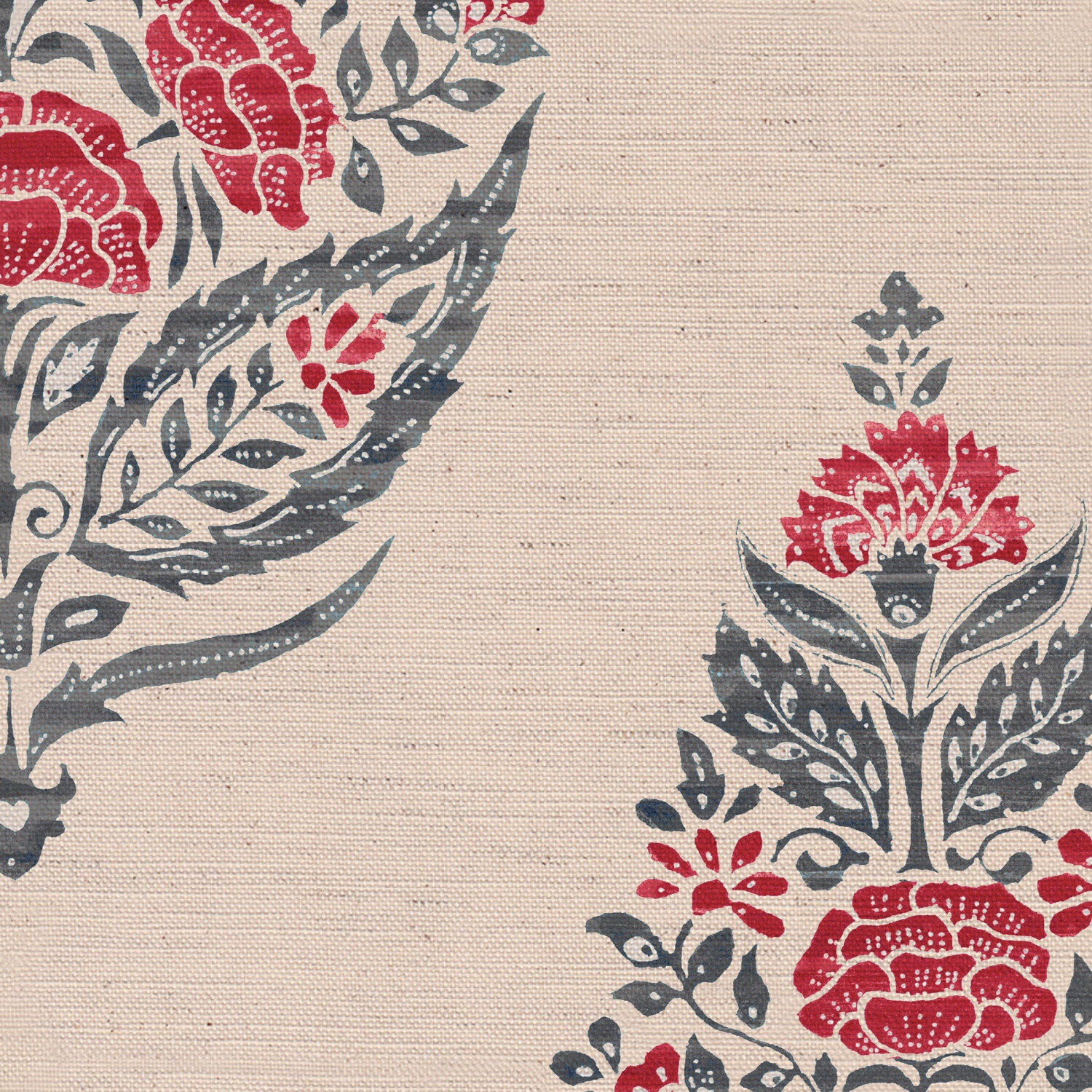 CW: Warm red and grey blue | BASE: Natural Luxury Linen | HERO