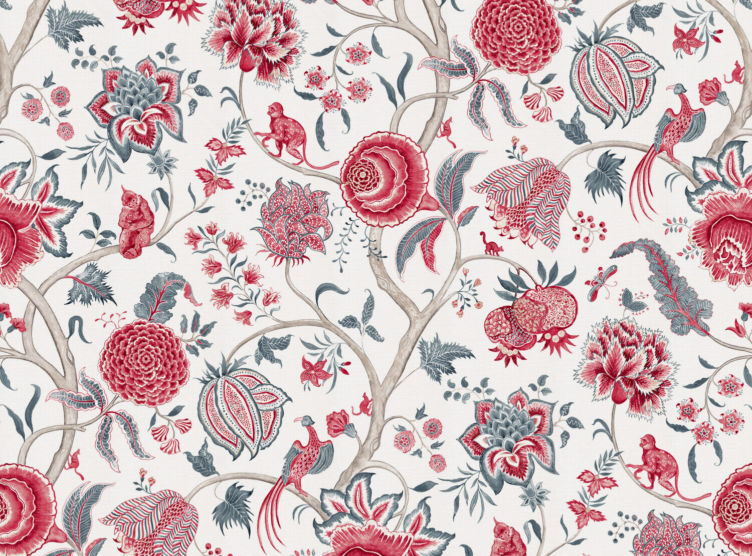 CW: Deep warm red and grey blue | BASE: Luxury Linen