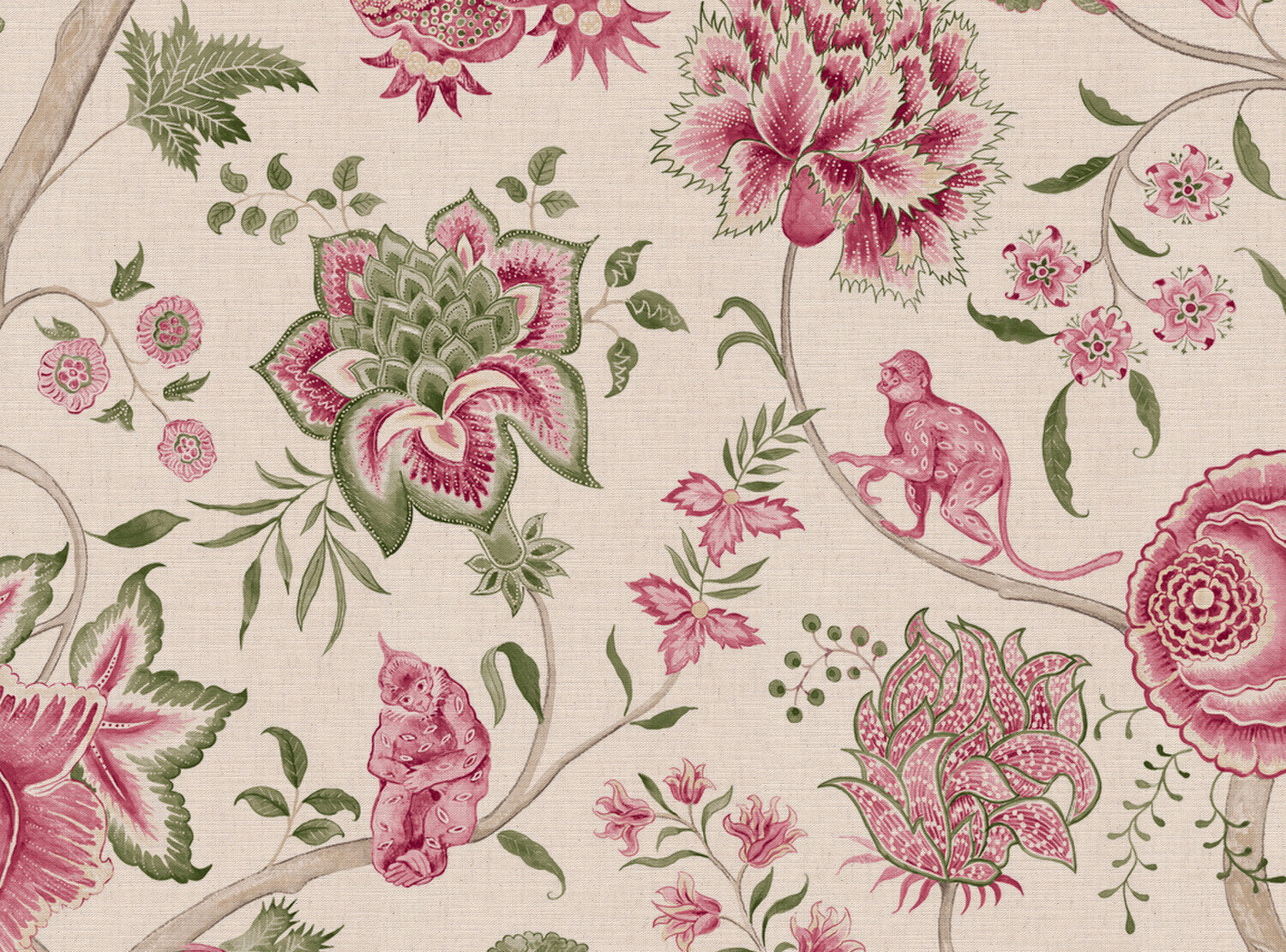 CW: Carmine pink and green | BASE: Mercia Linen