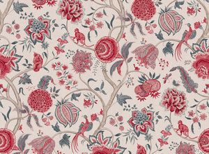 Deep warm red and grey blue