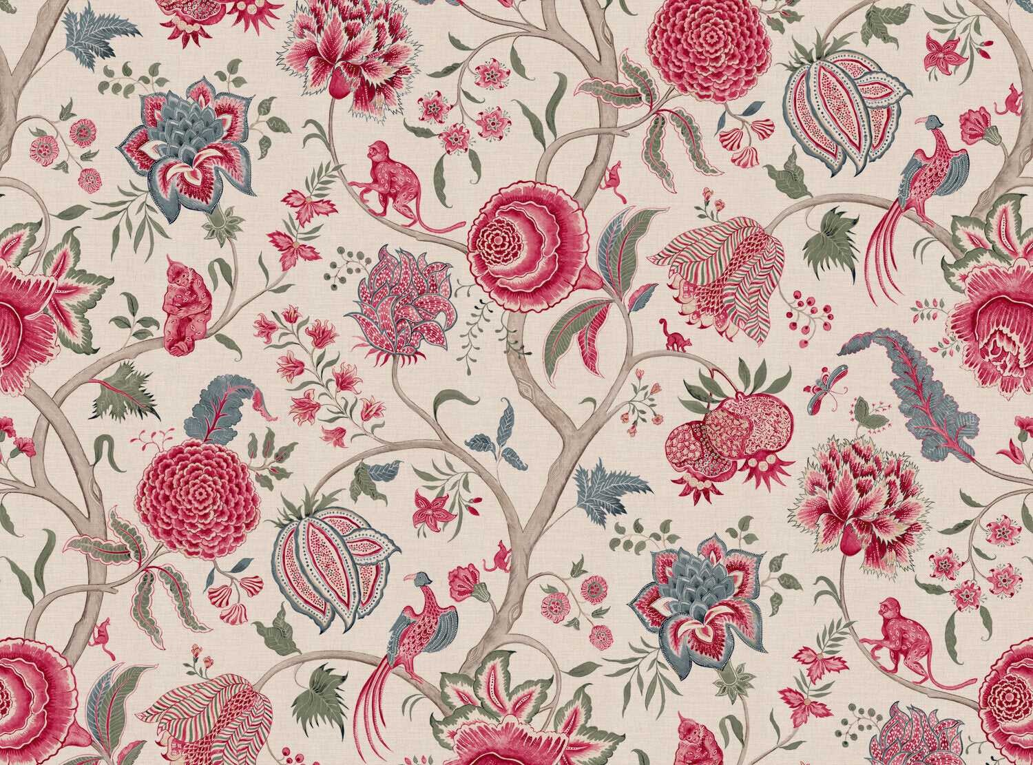 CW: Deeper warm red and grey green and grey blue | BASE: Mercia Linen