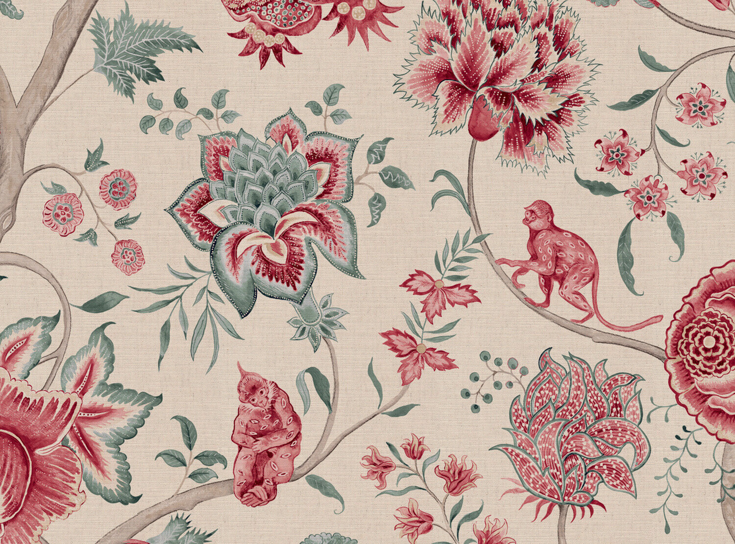 CW: Warm red and duck egg | BASE: Mercia Linen
