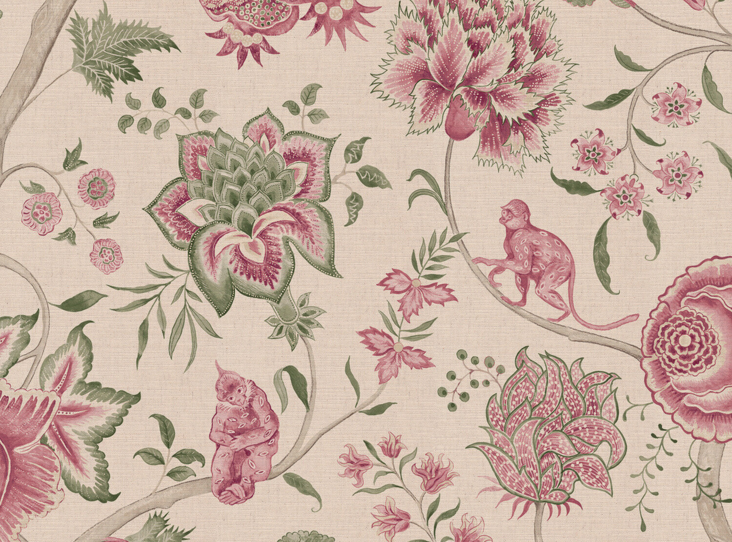 CW: Wild orchid pink and green | BASE: Mercia Linen