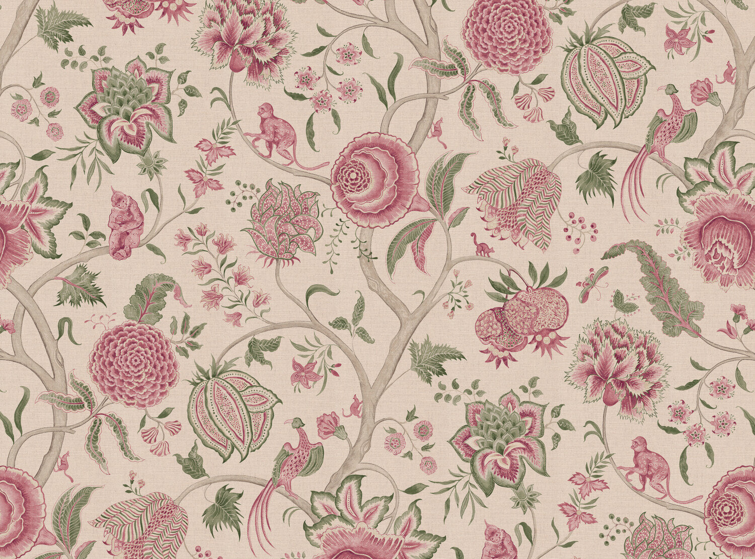 CW: Wild orchid pink and green | BASE: Mercia Linen