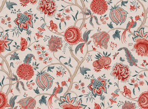 Coral and grey blue white ground