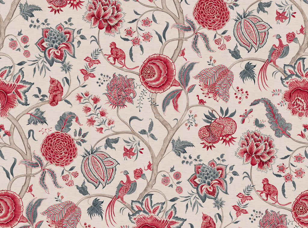 CW: Deep warm red and grey blue | BASE: Natural Luxury Linen
