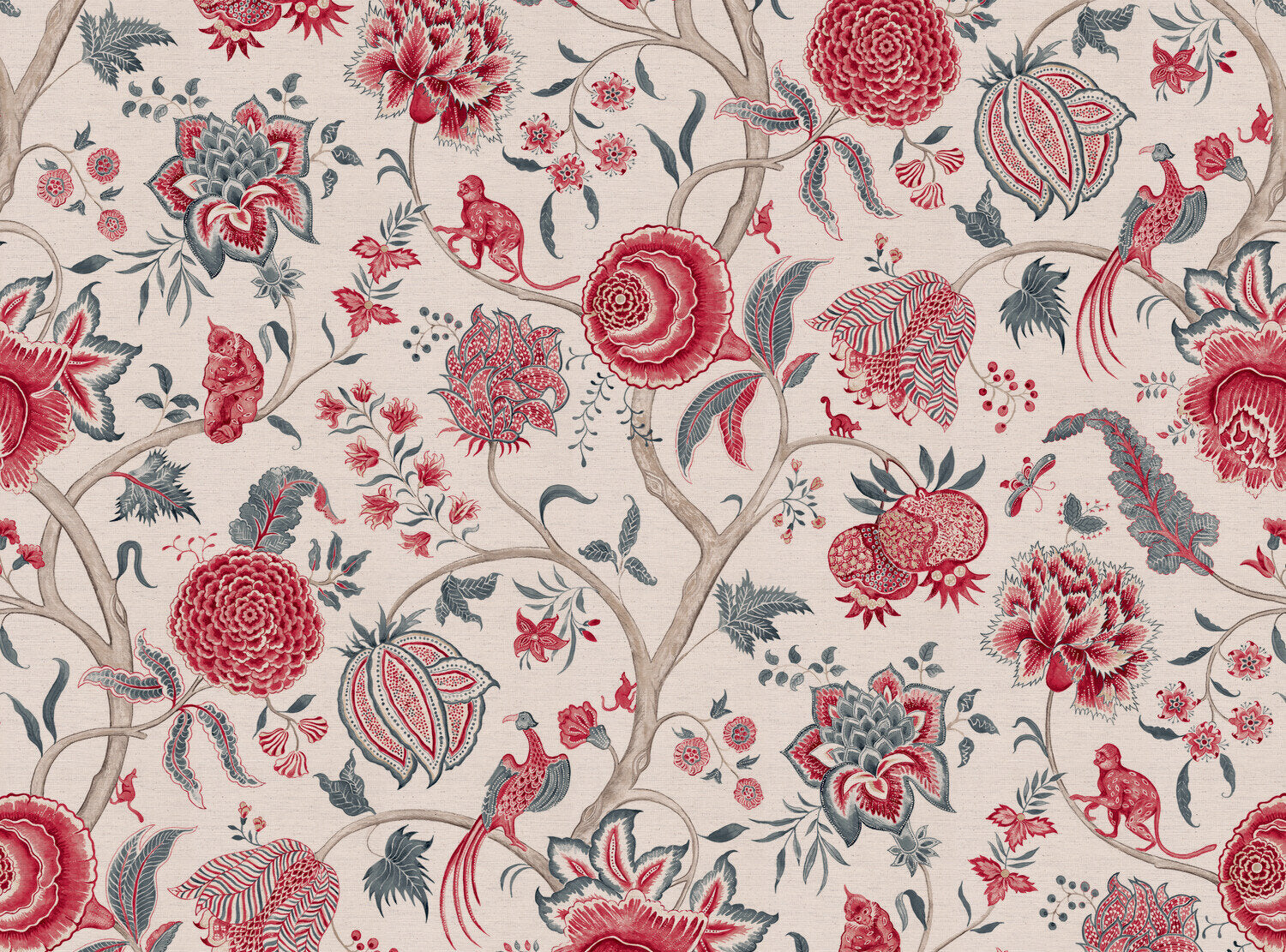 CW: Deep warm red and grey blue | BASE: Natural Luxury Linen