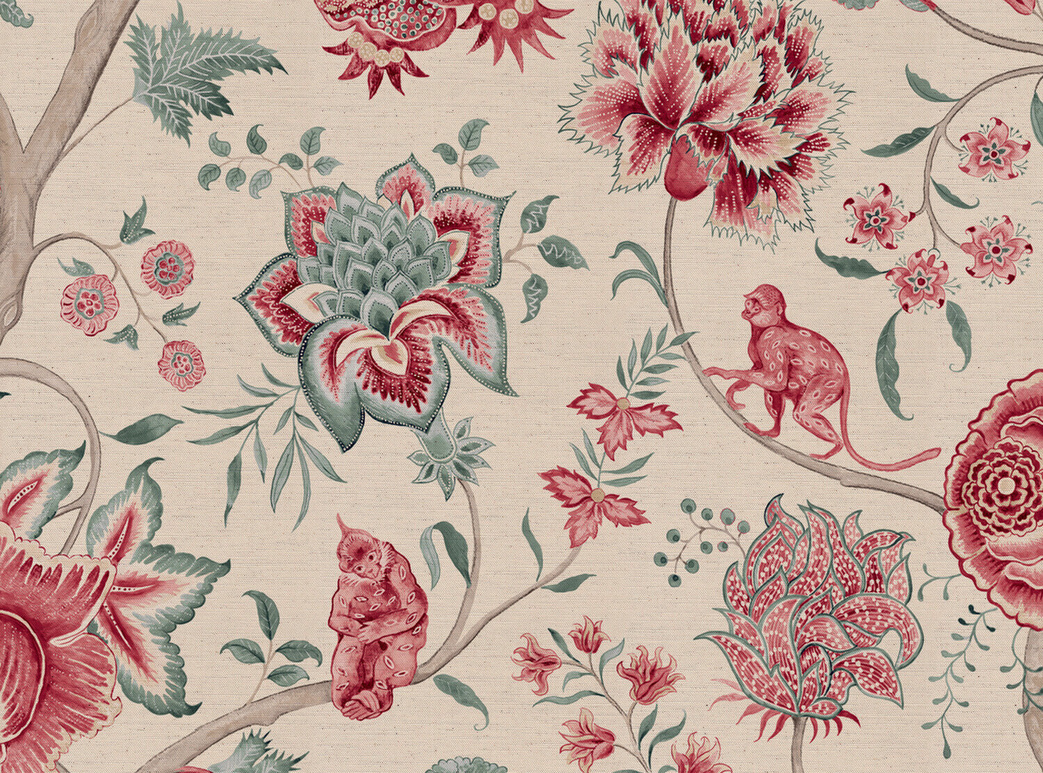 CW: Warm red and duck egg | BASE: Natural Luxury Linen