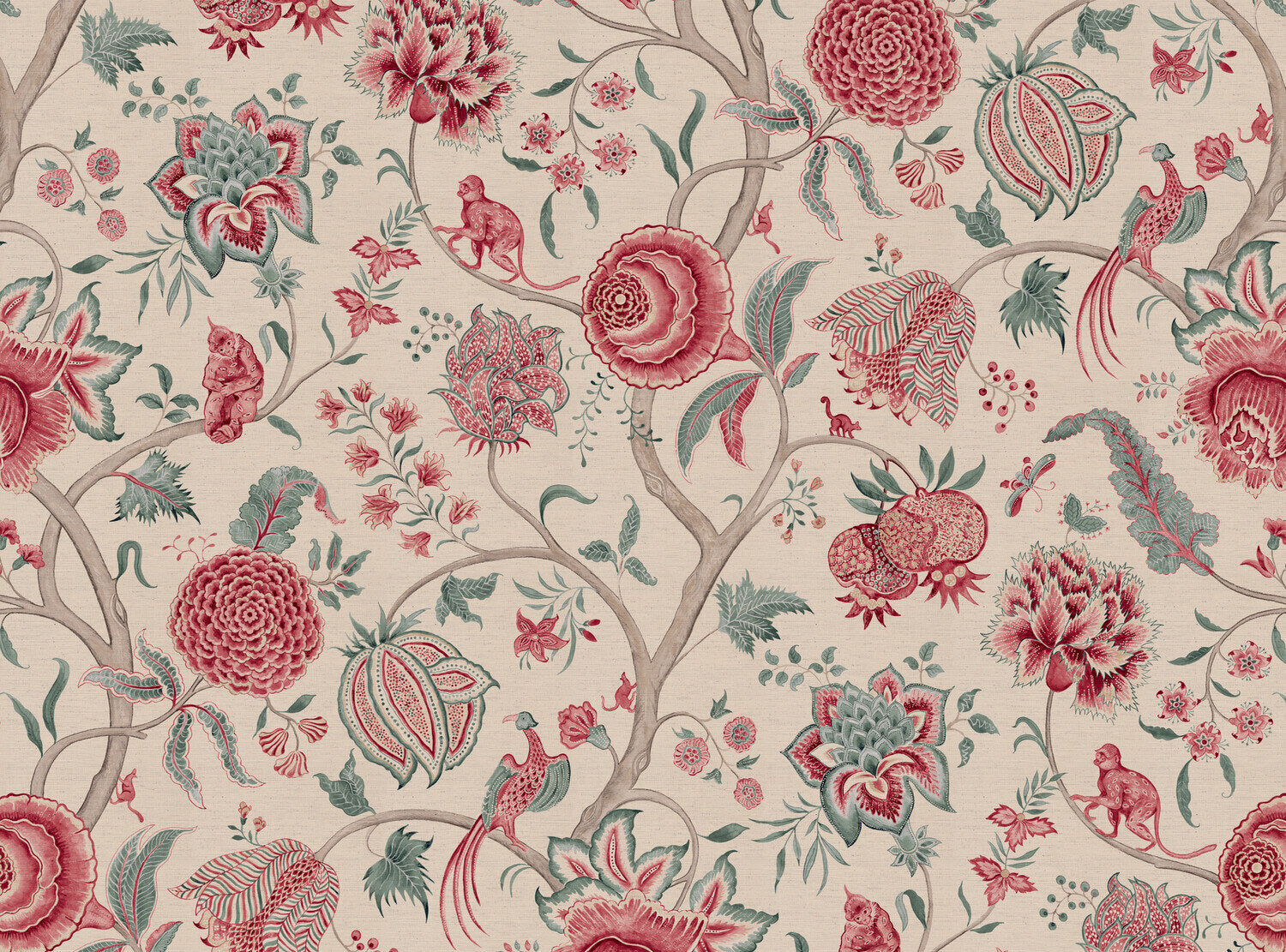 CW: Warm red and duck egg | BASE: Natural Luxury Linen