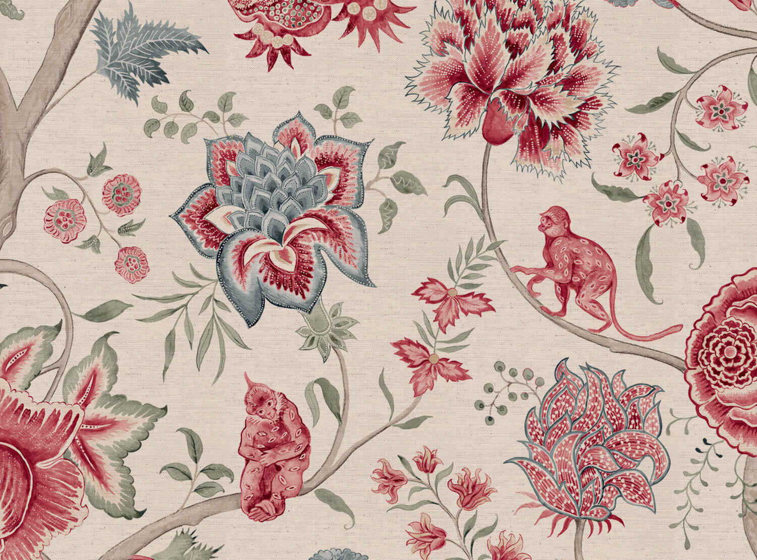 CW: Warm red and grey green and grey blue | BASE: Natural Luxury Linen