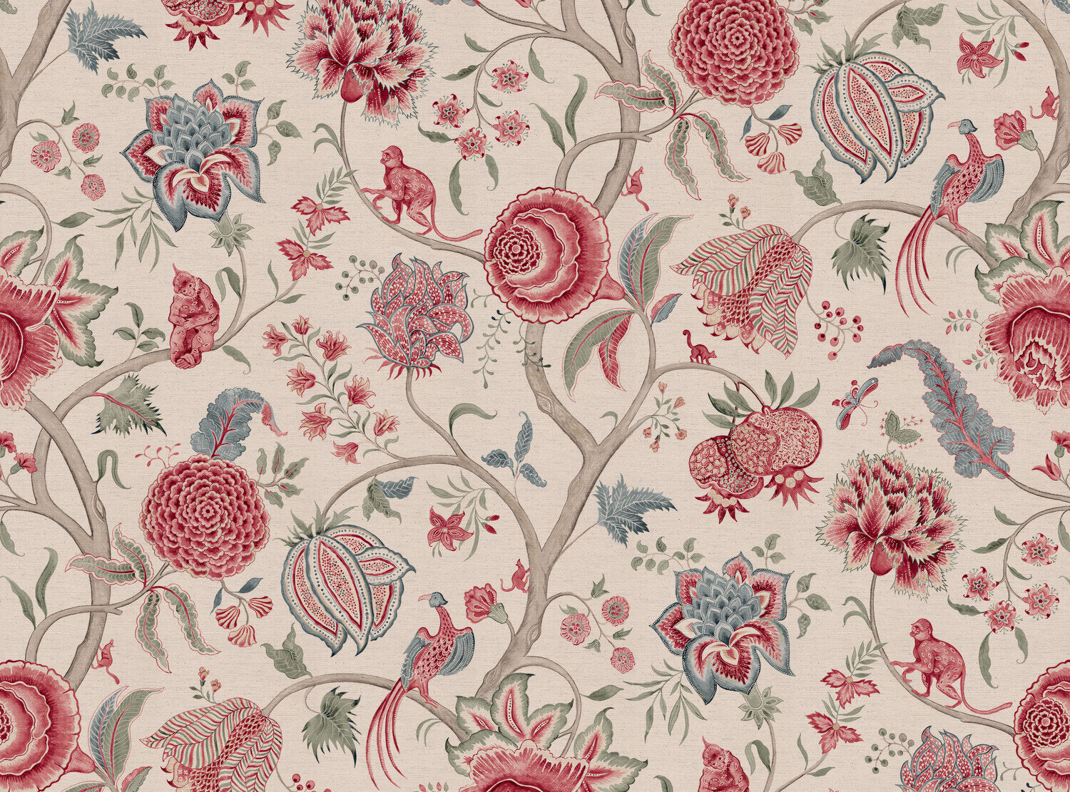 CW: Warm red and grey green and grey blue | BASE: Natural Luxury Linen