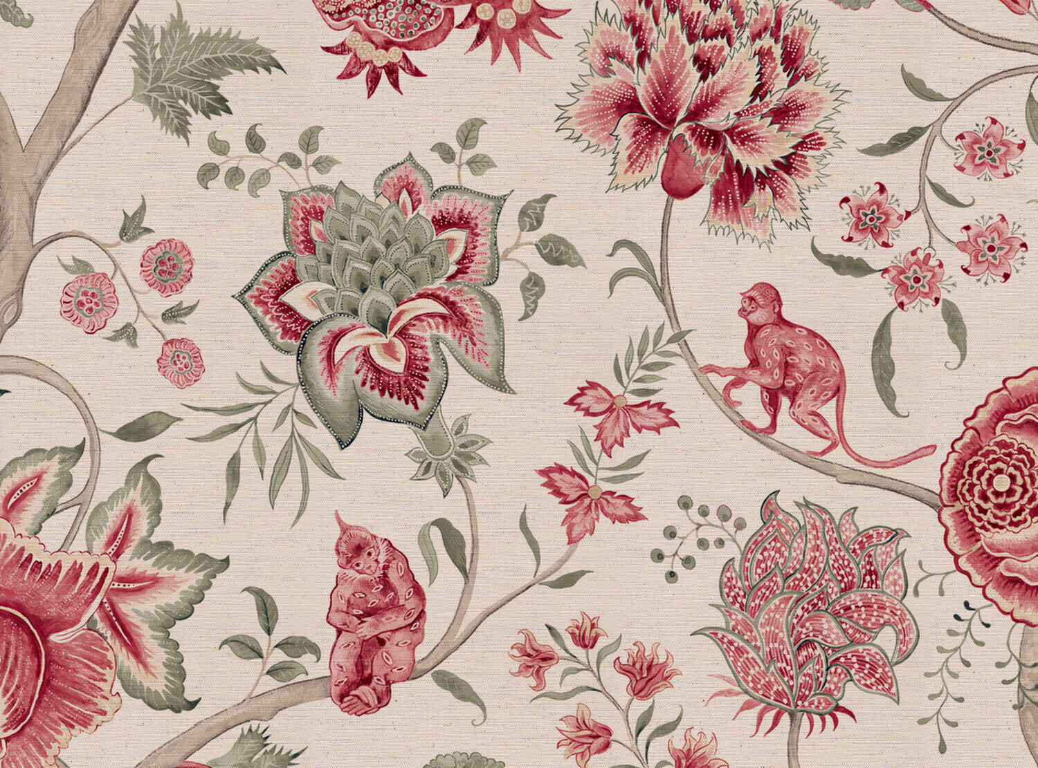 CW: Warm red and grey green | BASE: Natural Luxury Linen
