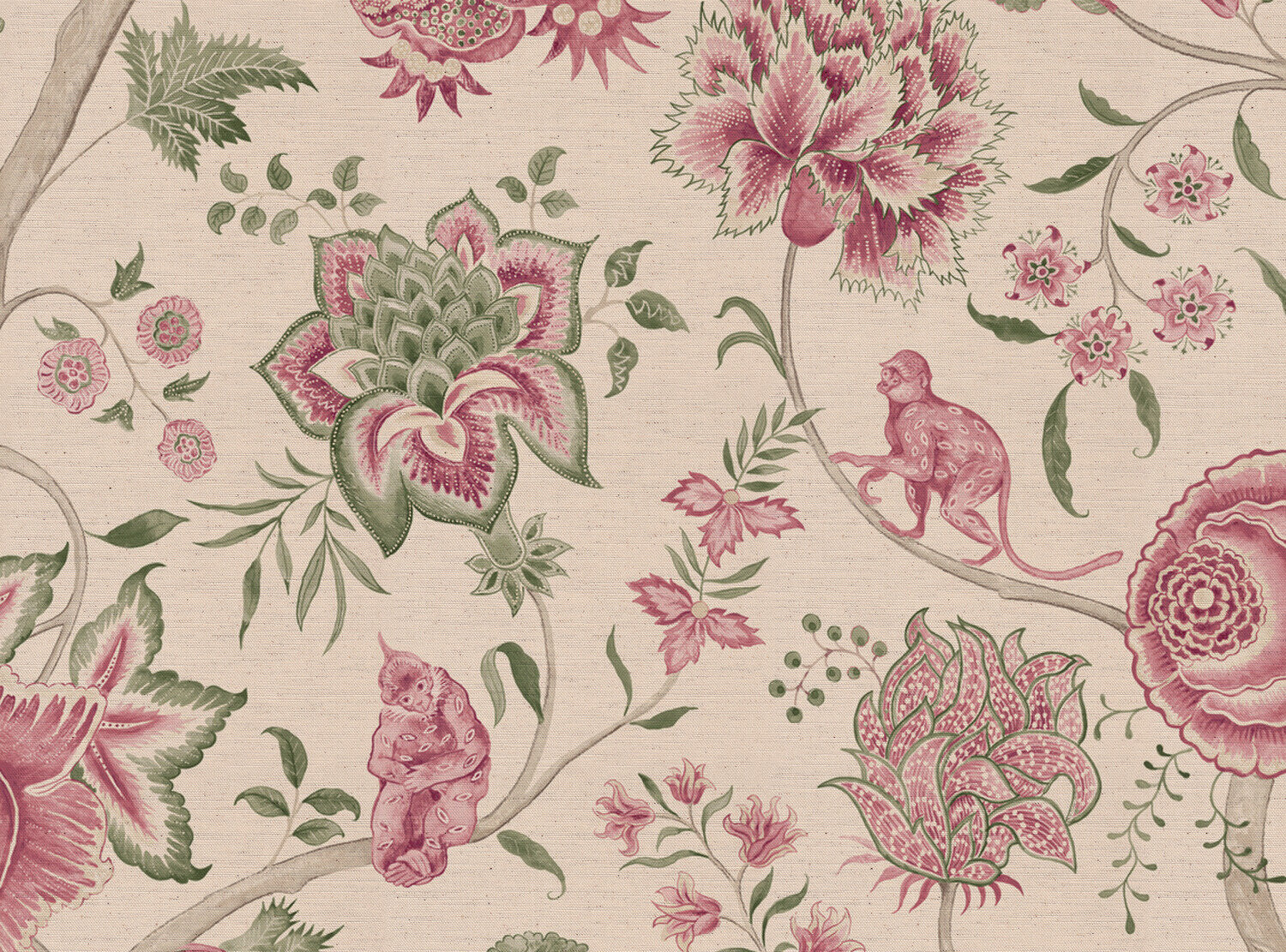 CW: Wild orchid pink and green | BASE: Natural Luxury Linen