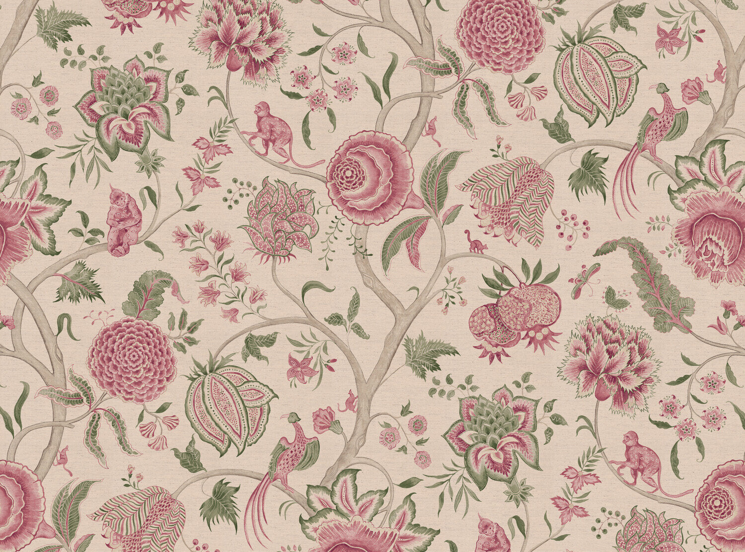 CW: Wild orchid pink and green | BASE: Natural Luxury Linen