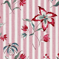 Deep red green and blue with pink ticking stripe