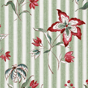 Deep red green and blue with green ticking stripe