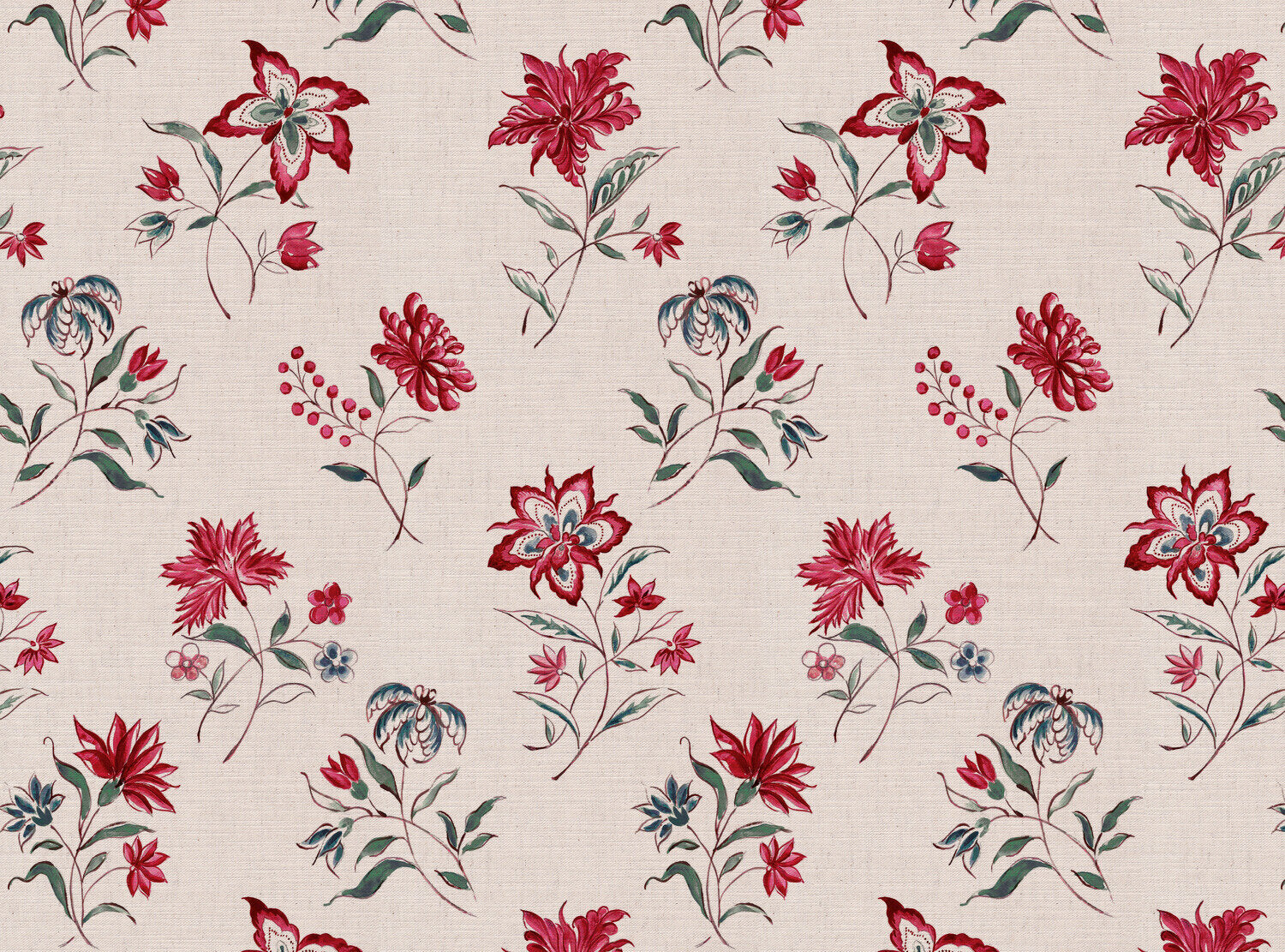 CW: Deep red green and blue | BASE: Mercia Linen