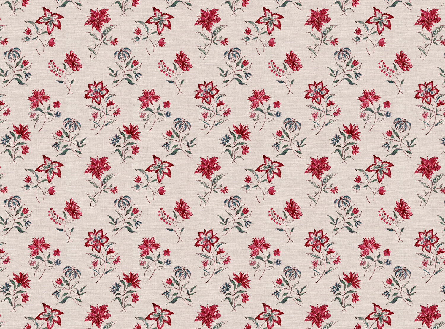 CW: Deep red green and blue | BASE: Mercia Linen