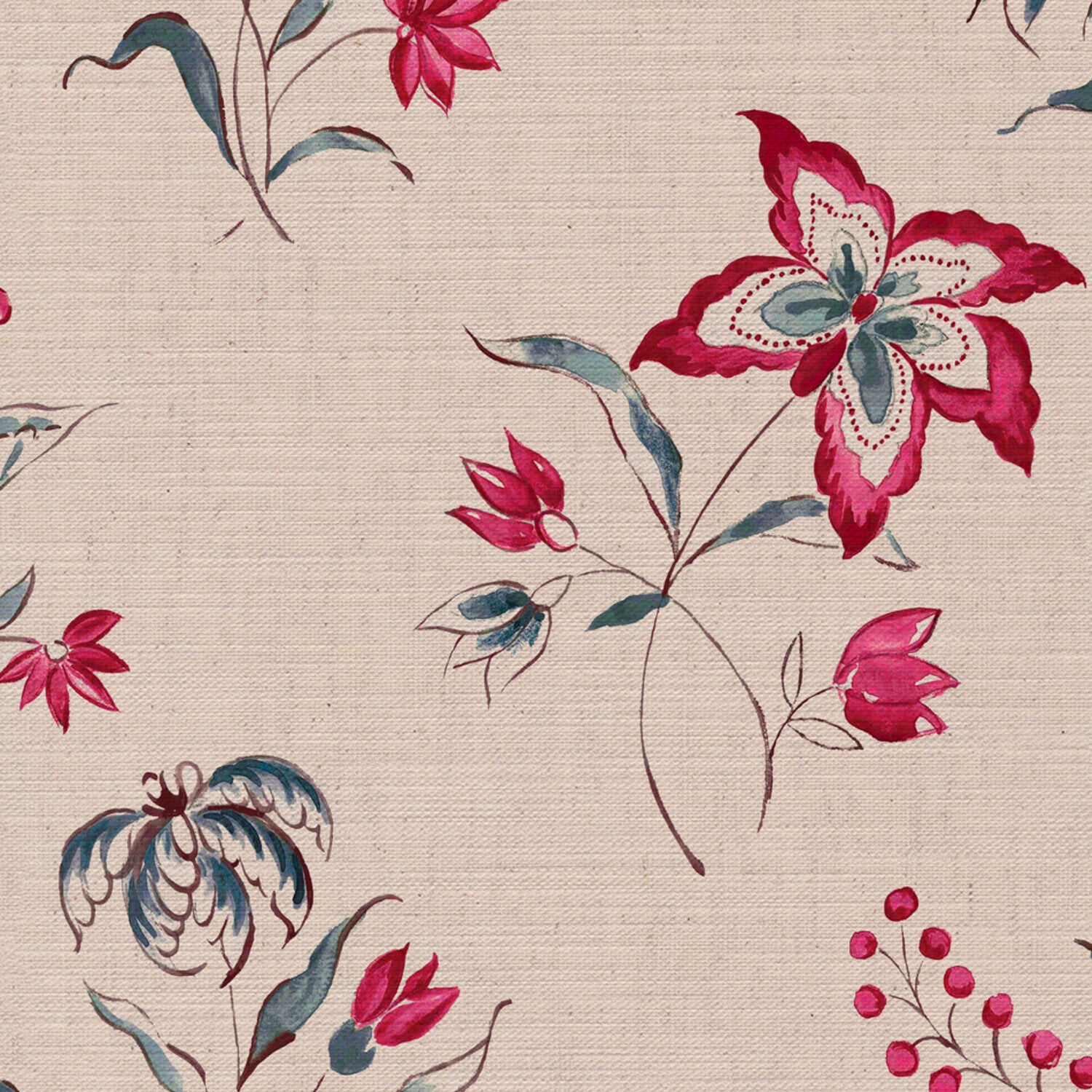 CW: Pinky red and grey blue | BASE: Mercia Linen | HERO
